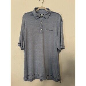 Footjoy Golf Polo The Players Logo mens Size large Blue And White Stripe